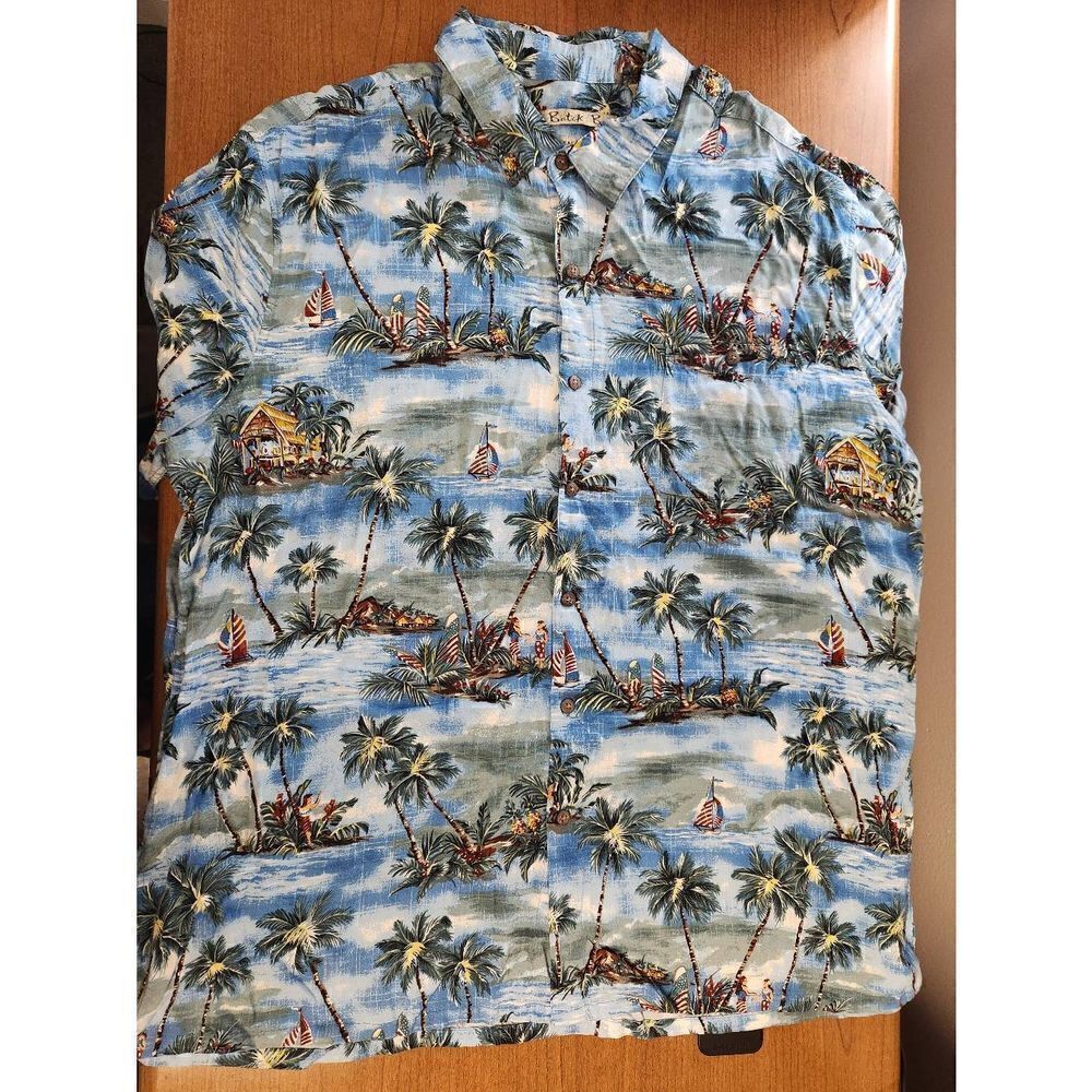 BATIK BAY Hawaiian Shirt Size 2XL Multicolored Short Sleeve Button Down Easy Car